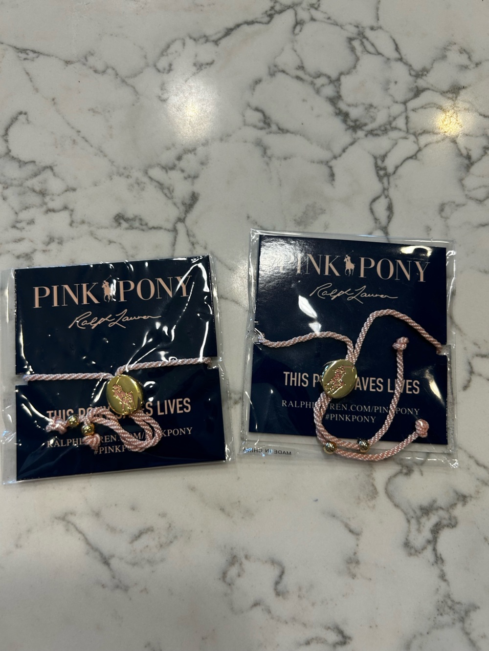 NWT (2) Polo Ralph Lauren Pink Rope Bracelets